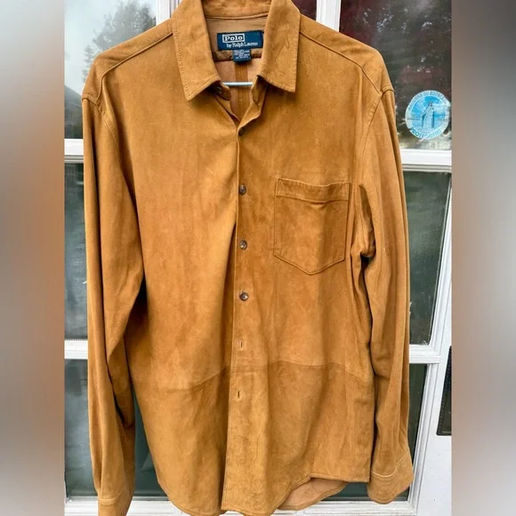 VTG Men’s Polo Ralph Lauren Carmel Suede Button Down sz M - Picture 6 of 15